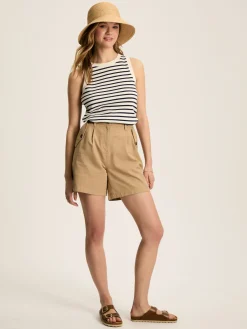 Joules Harbour Cream & Navy Striped Jersey Vest Cream&NavyStriped