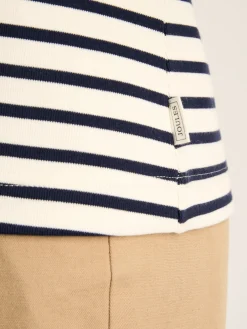 Joules Harbour Cream & Navy Striped Jersey Vest Cream&NavyStriped