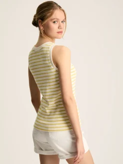 Hot Joules Harbour Cream & Yellow Striped Jersey Vest Cream&YellowStriped