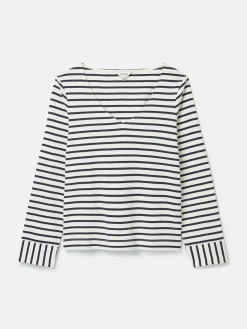 Joules Harbour V-Neck Jersey Top Cream/Navy