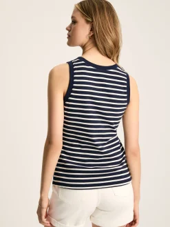 Online Joules Harbour Navy & Cream Striped Jersey Vest Navy&CreamStriped