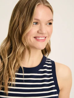 Online Joules Harbour Navy & Cream Striped Jersey Vest Navy&CreamStriped