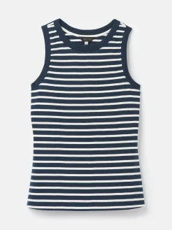 Online Joules Harbour Navy & Cream Striped Jersey Vest Navy&CreamStriped