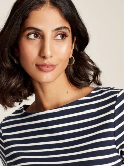 Outlet Joules Harbour Navy Blue Long Sleeve Breton Top NavyBlue