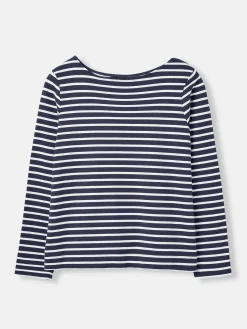 Outlet Joules Harbour Navy Blue Long Sleeve Breton Top NavyBlue
