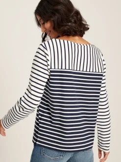 Hot Joules Harbour Navy Hotchpotch Long Sleeve Breton Top NavyHotchpotch