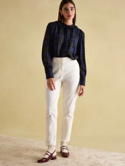 Discount Joules Harper Black Check Pussybow Tie Blouse BlackCheck