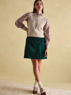 New Joules Harper Cream Floral Pussybow Tie Blouse CreamFloral