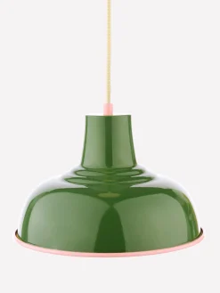 Joules Hatfield Green & Pink Industrial-Style Pendant Light Green&Pink