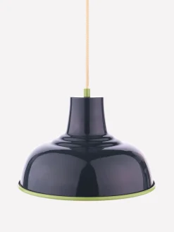 Best Joules Hatfield Navy & Green Industrial-Style Pendant Light Navy&Green
