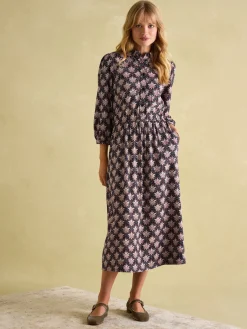 New Joules Hazel Navy and Pink Jersey Shirt Dress NavyandPink