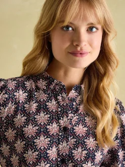 New Joules Hazel Navy and Pink Jersey Shirt Dress NavyandPink