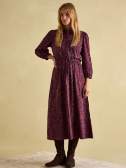 Hot Joules Hazel Red and Navy Jersey Shirt Dress RedandNavy