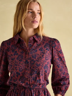 Hot Joules Hazel Red and Navy Jersey Shirt Dress RedandNavy