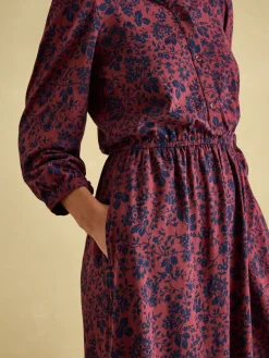 Hot Joules Hazel Red and Navy Jersey Shirt Dress RedandNavy