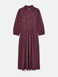 Hot Joules Hazel Red and Navy Jersey Shirt Dress RedandNavy