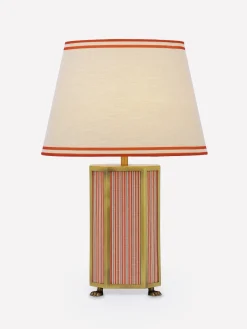 Hot Joules Helmingham Red Stripe Claw Foot Table Lamp RedStripe