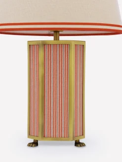 Hot Joules Helmingham Red Stripe Claw Foot Table Lamp RedStripe