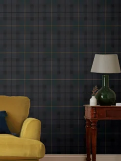 Hot Joules Heritage Blue Rothero Check 10M Wallpaper HeritageBlue