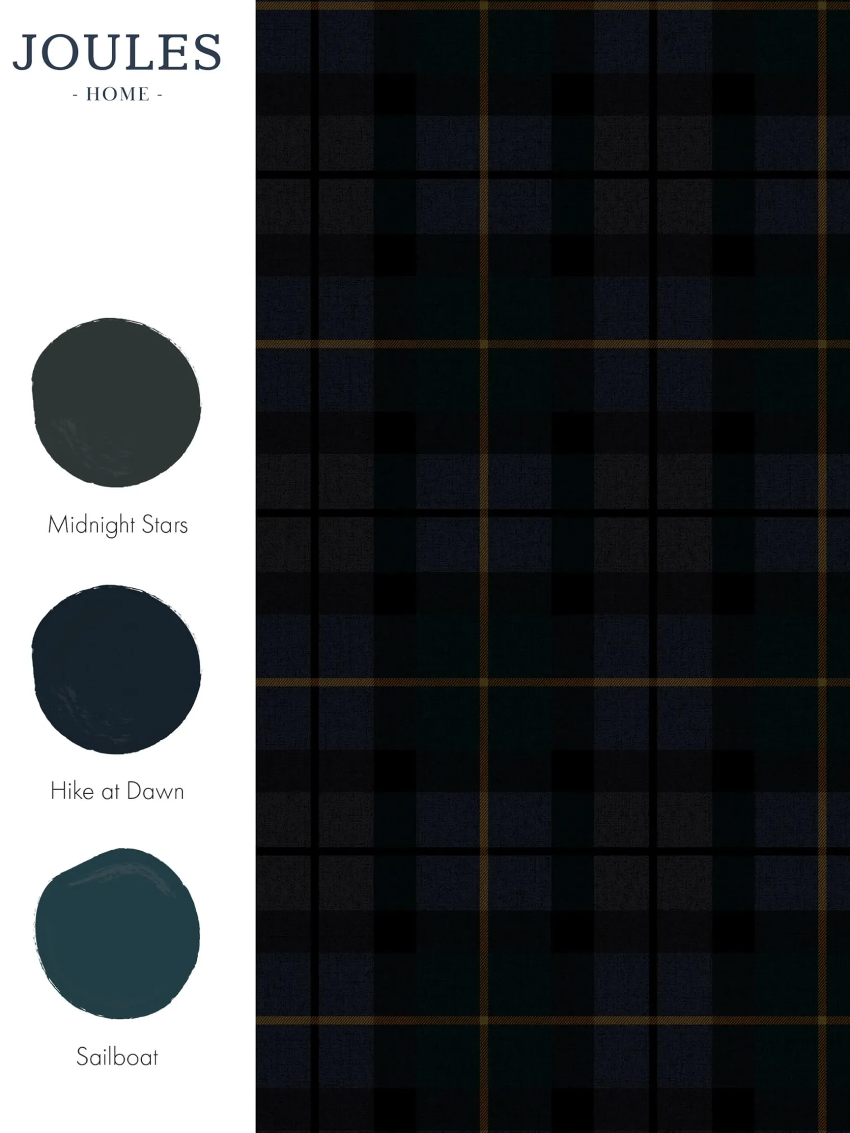 Hot Joules Heritage Blue Rothero Check 10M Wallpaper HeritageBlue