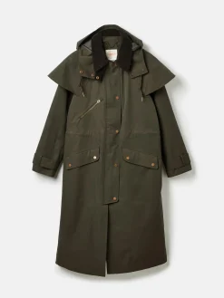 Online Joules Highbridge Khaki Green Waterproof Longline Coat with Hood KhakiGreen