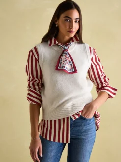 New Joules Highgrove Skinny Printed Scarf Multi