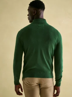 Joules Hillside Quarter Zip Knit Jumper Green