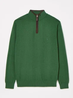 Joules Hillside Quarter Zip Knit Jumper Green