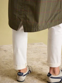 New Joules Holkham Khaki Green Check Waterproof Packable Raincoat With Hood KhakiGreenCheck