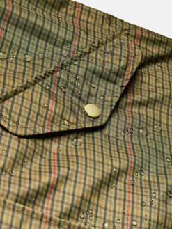 New Joules Holkham Khaki Green Check Waterproof Packable Raincoat With Hood KhakiGreenCheck