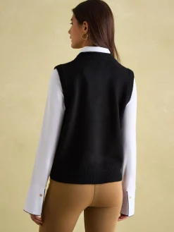 Discount Joules Holly Regular Fit Knitted Vest Black