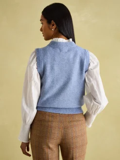 Sale Joules Holly Knitted Vest Blue