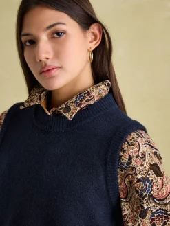 Sale Joules Holly Navy Blue Regular Fit Knitted Vest NavyBlue