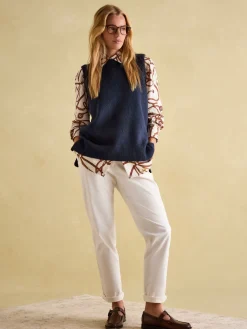New Joules Holly Longline Knitted Vest Navy