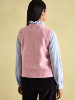 Clearance Joules Holly Knitted Vest Pink