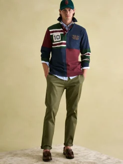 Outlet Joules Hotch Potch Embellished Striped Rugby Shirt Navy