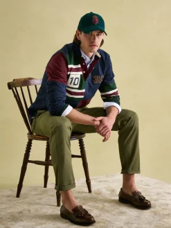 Outlet Joules Hotch Potch Embellished Striped Rugby Shirt Navy