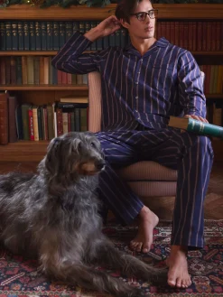 Discount Joules Hugo Navy Stripe Cotton Pyjama Set NavyStripe