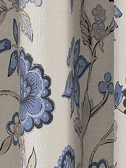 Clearance Joules Indienne Floral Set of 2 Blackout Eyelet Curtains Blue