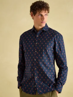 Hot Joules Invitation Navy Ditsy Cotton Shirt NavyDitsy