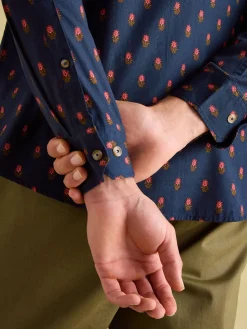 Hot Joules Invitation Navy Ditsy Cotton Shirt NavyDitsy