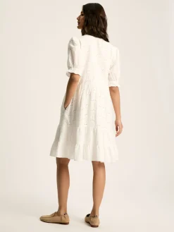 Clearance Joules Isabel Cotton Broderie Dress White