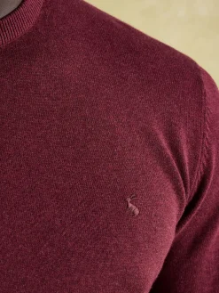 Sale Joules Jarvis Crew Neck Knitted Jumper Burgundy