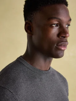 Sale Joules Jarvis Charcoal Grey Crew Neck Knitted Jumper CharcoalGrey