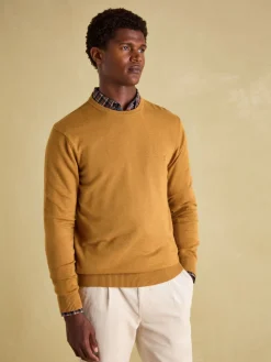 Best Joules Jarvis Dark Yellow Crew Neck Knitted Jumper DarkYellow