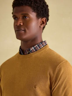 Best Joules Jarvis Dark Yellow Crew Neck Knitted Jumper DarkYellow