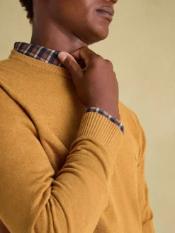 Best Joules Jarvis Dark Yellow Crew Neck Knitted Jumper DarkYellow