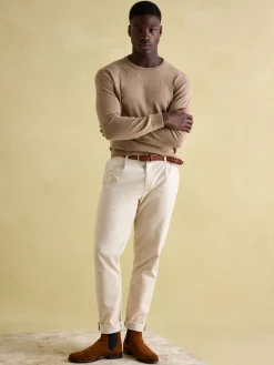 Discount Joules Jarvis Light Brown Crew Neck Knitted Jumper LightBrown