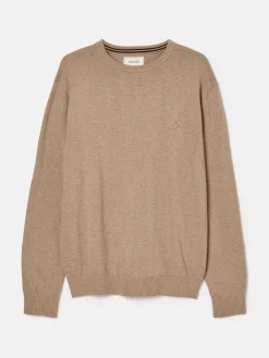 Discount Joules Jarvis Light Brown Crew Neck Knitted Jumper LightBrown