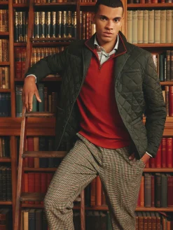 New Joules Jasper Diamond Quilted Blazer Green